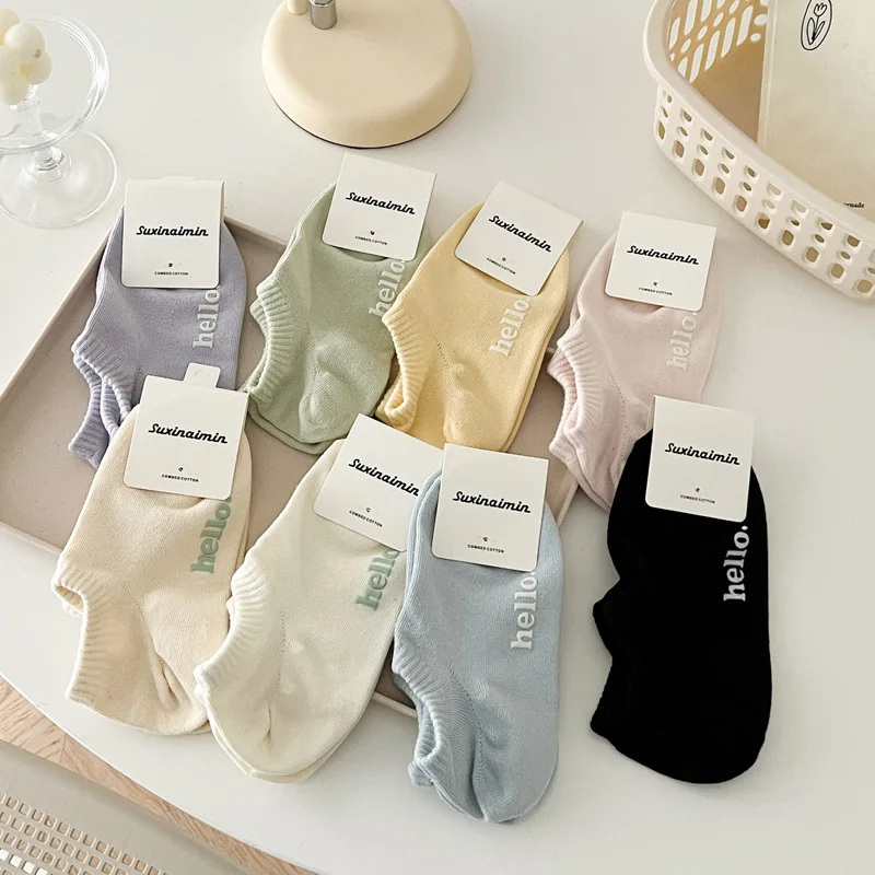 

Women's Socks Spring Summer Gifts For Girl Thin Funny High Appearance Pure Cotton Socks Breathable Antibacterial Sweat-absorbing