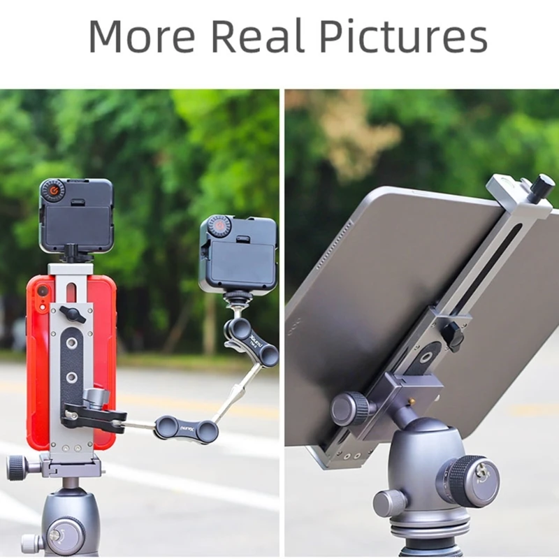 

Aluminum Alloy Phone Holder Clip Tripod Mount Adjustable for Live Broadcasting