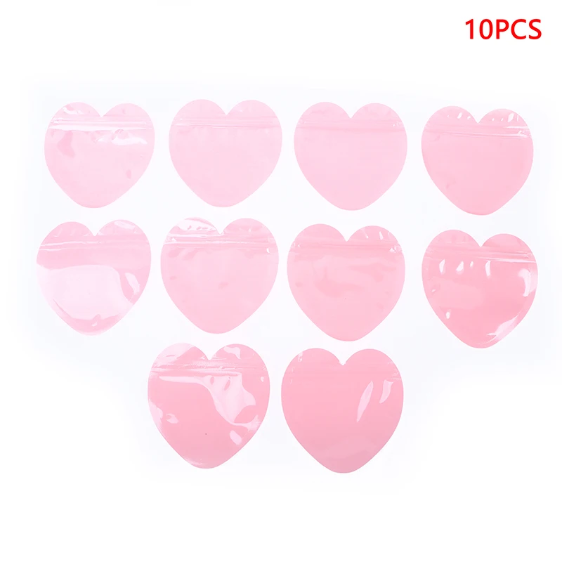 

10Pcs Ziplock Bag Transparent Heart Plastic Seal Bags For Jewelry Display Necklace Earrings Bracelet Packaging