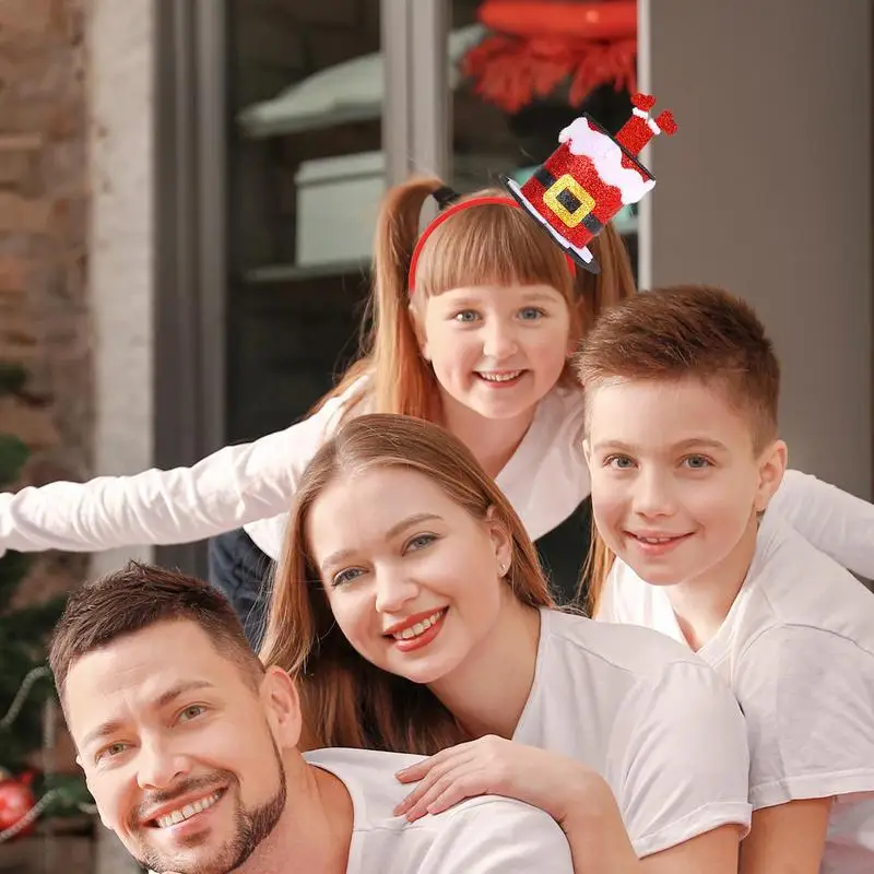 Headbands For Christmas Soft Red Green Silver Elastic Christmas Headgear Comfortable Classic Decorations For Kid