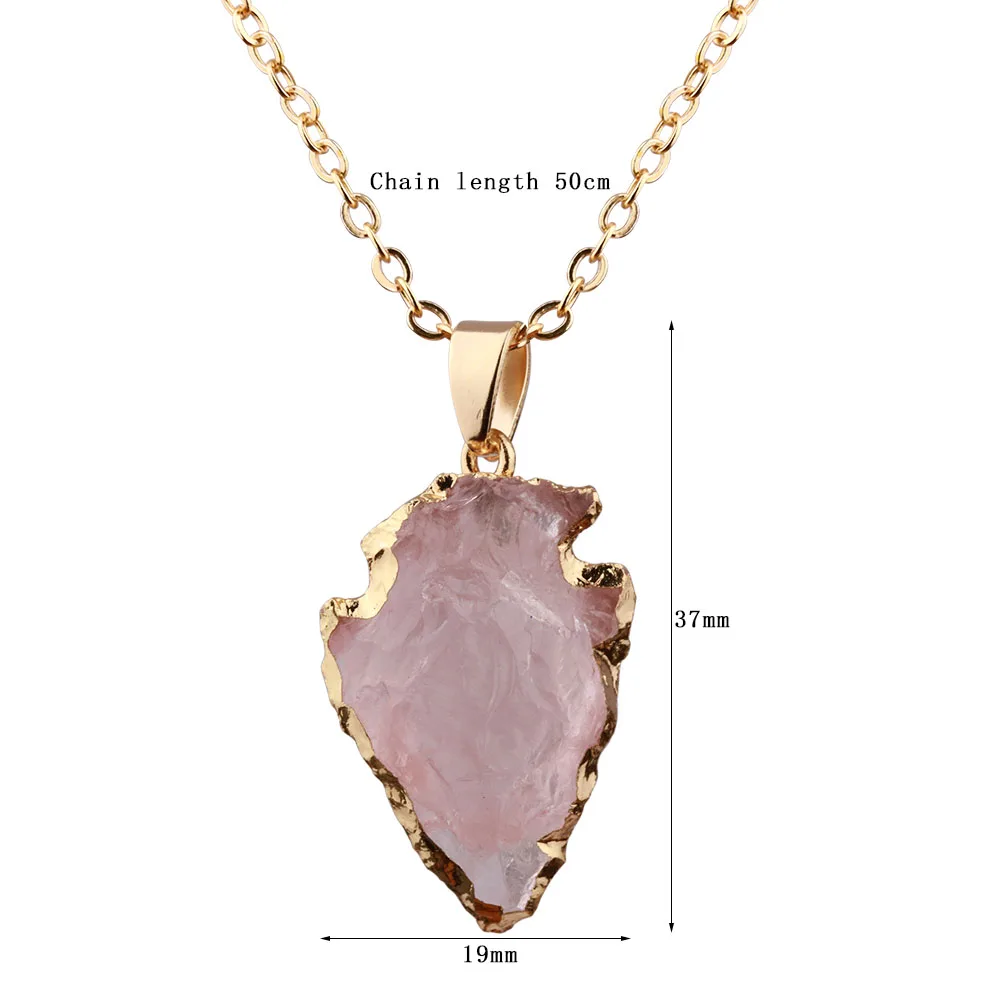 Natural stone irregular Rose Quartz Necklace Banquet Party Ladies Clavicl Chain Clothing Matching Accessories