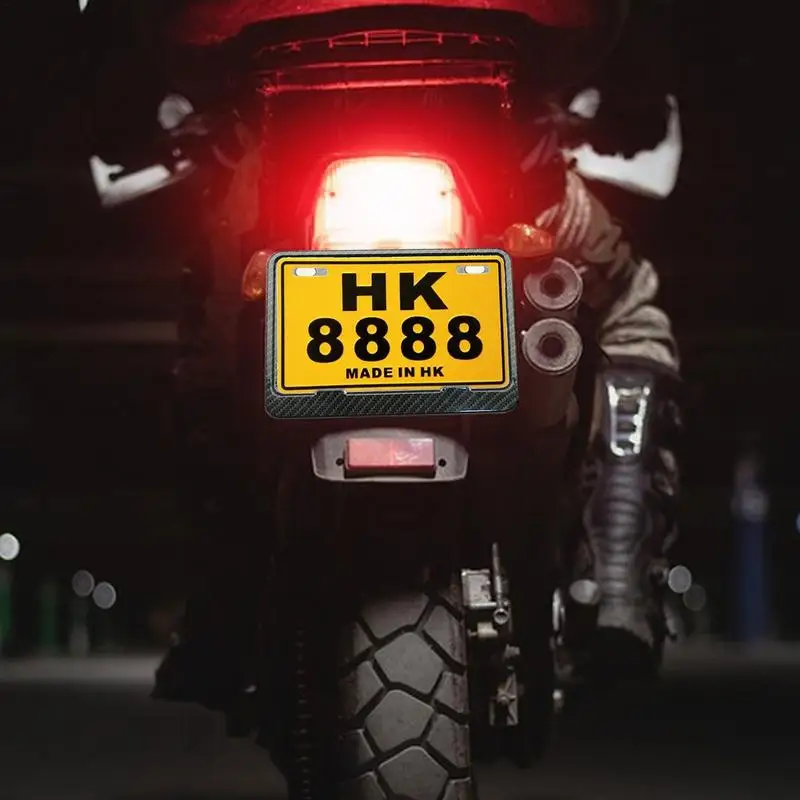 Motorcycle Licences Plate Holder Frame Metal Imitation Carbon