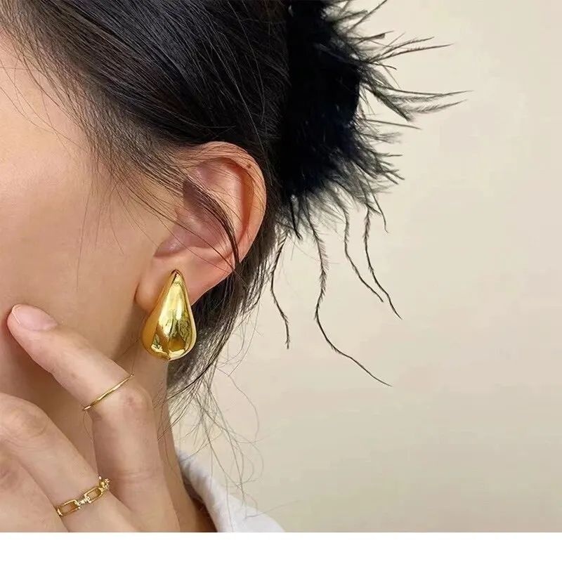 Chunky Gold & Silver Drop Stud Earrings For Women - Vintage Doorknocker Hoop Knot Earrings, Elegant Gift