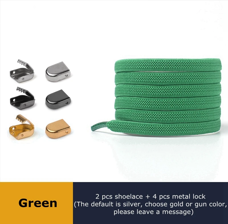 Elastic No-Tie Flat Shoelaces with Metal Lock – 24 Vibrant Colors