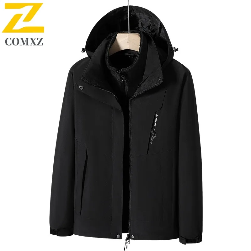 COMXZ Men Winter Jacket Luxury Hooded Hiking Travel Thick Warm Coat Multi-Purpose Everyday Style Lightweight Cold Proof Coats