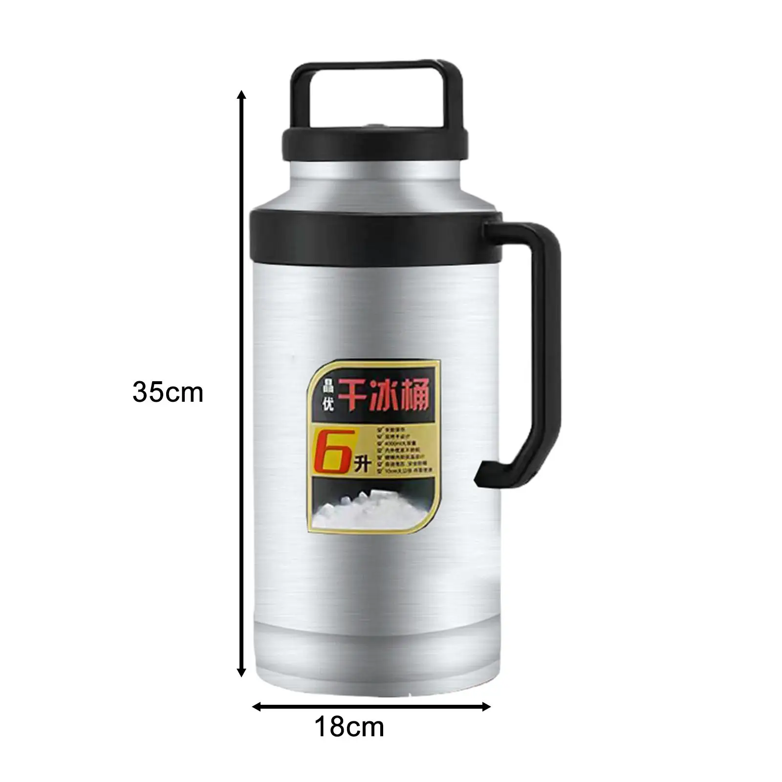 Dry Ice Containers Dry Ice Storage Portable Leakproof Wide Mouth Handle Thermo Pot Thermal Water Bottle for RV Outdoor