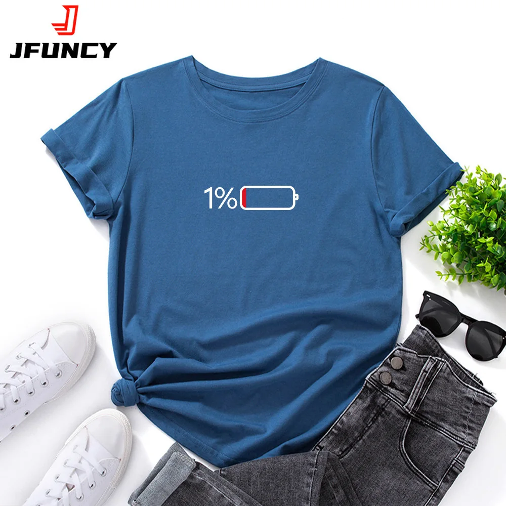 

JFUNCY Short Sleeve Women T-shirt Woman Summer Tees Oversized Cotton Top Women's Tshirt 2024 Female Clothes New Graphic T Shirts