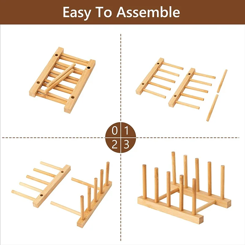 Bamboo Dish Plates Drying Rack Drainboard Storage Holder Drainer Stand Wooden Kitchen Cabinet Organizer For Plate/ Bowl/ Cup 6 Bamboo Dish Plates Drying Rack Drainboard Storage Holder Drainer Stand Wooden Kitchen Cabinet Organizer For Plate/ Bowl/ Cup 6