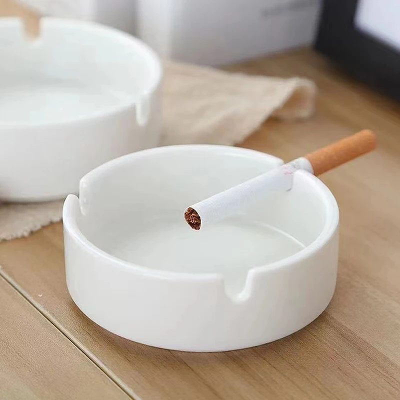 Ceramic Ashtray for Cigarette Home Office Portable Round
