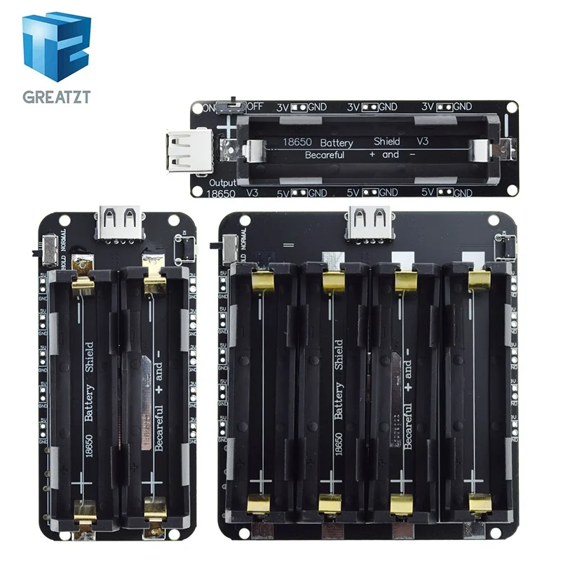 Zwei Spannung 18650 Lithium-Batterie Schild V8 Mobile Power Expansion Board Modul 5V/3A 3V/1A Micro USB Für Arduino ESP32 ESP8266