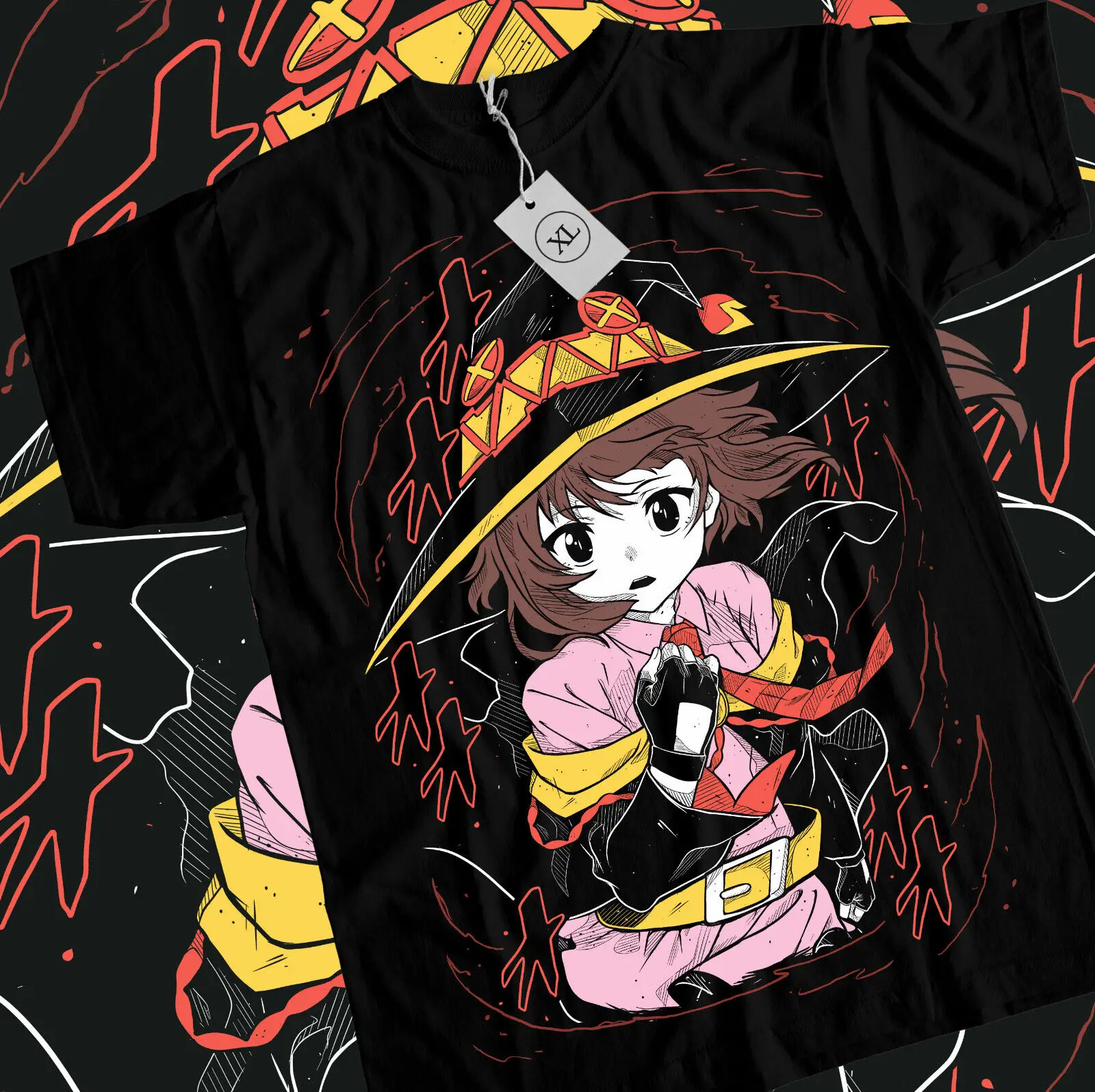 

Konosuba Megumin T-Shirt Waifu Kawaii Anime Japanese Unisex Black Short sleeve