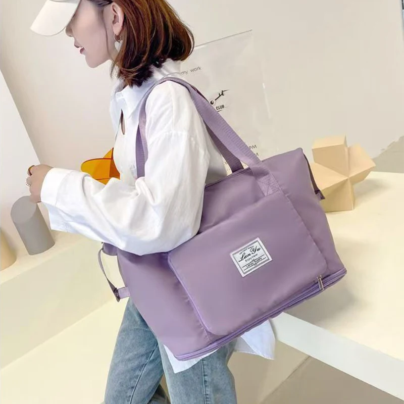 Travel bags foldable expandable large capacity waterproof tote suitable for weekend camping