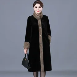 Faux Fur Coat Winter Women Fake Fur Jacket With Hood Warm Soft Keep Warm Knee