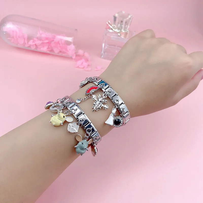 Stainless Steel Jewelry Making  Italian Charm Bracelet Charms - Heart Eye  Charm Fit - Aliexpress