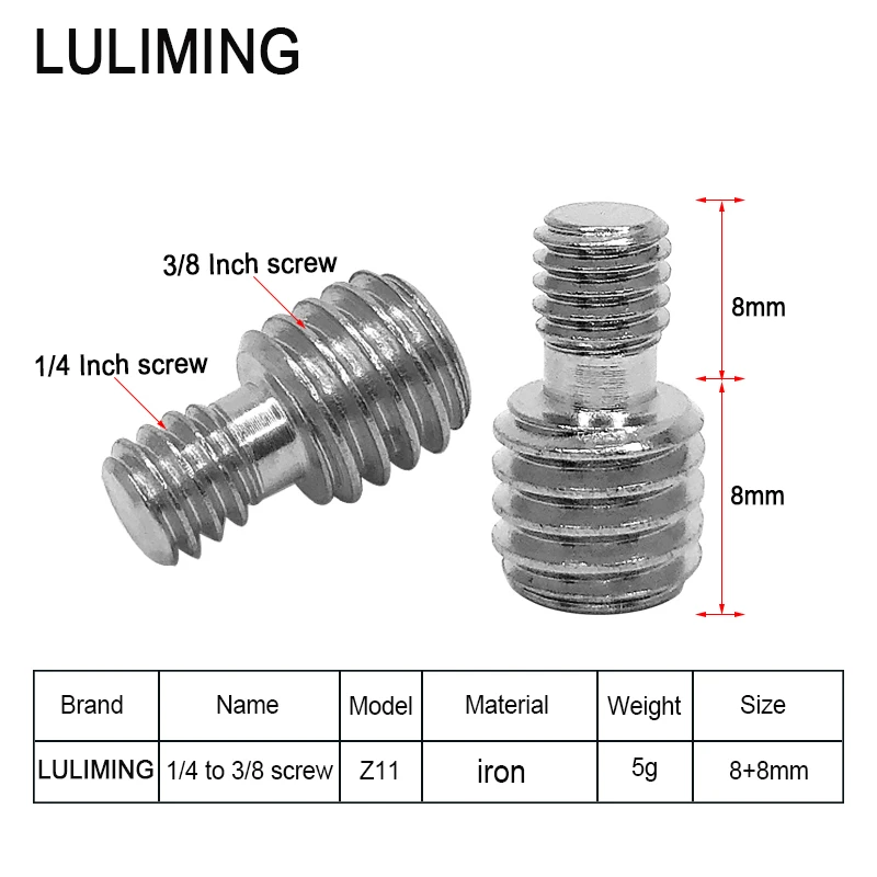 3/8-16 to1/4-20 M6 카메라 변환 나사 삼각대 볼 헤드 어댑터 마운트 나사 퀵 릴리스 플레이트 사진 액세서리