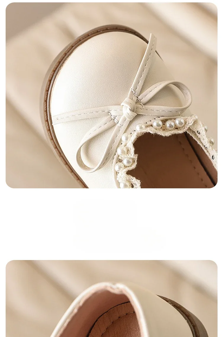 Frühling Herbst Mädchen Leder Schuhe Neue Süße Prinzessin Kinder Kausalen Flache Schuhe Mode Bowknot Kinder Spitze Party Hochzeit Schuhe – Detail 3