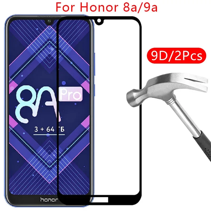 Защитное закаленное стекло 9d для huawei honor 9a 8a prime 2020 pro, защита экрана на honor 8 9 a a8 a9 8aprime honor8a honor9a