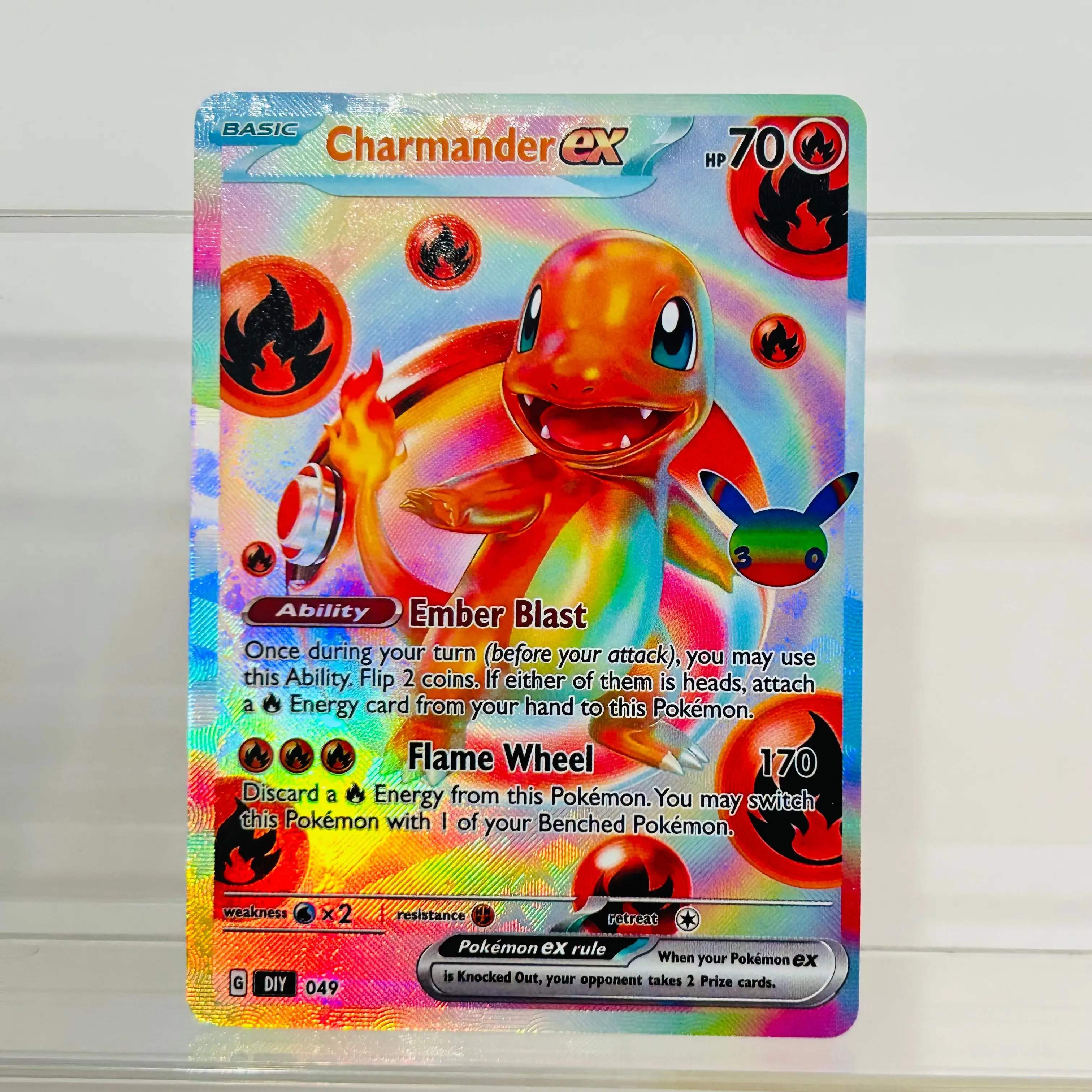 Holographic Texture Premium Anime Collectible Card - Squirtle ex 052 English Version