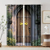 2pc,  Curtain Unique Castle Versatile Fabric,Without Electricity Birthday Party Applies to Multipurpose Event Decoration 2