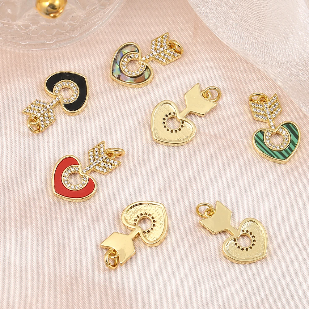 5 Pcs DIY Creative Mixcolor Shell Charm Pendant For Neckalces Making Cubic Zirconia Necklace Pendants DIY Jewelry Accessories