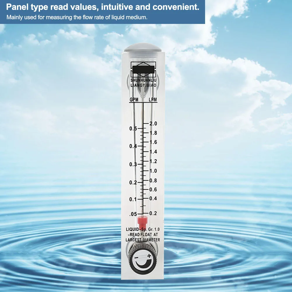 Liquid Meter Liquid Flowmeter LZM-15T 0.1-0.5GPM Knob Panel Type Flowmeter Meter Measurement ZG1/4" flow meter