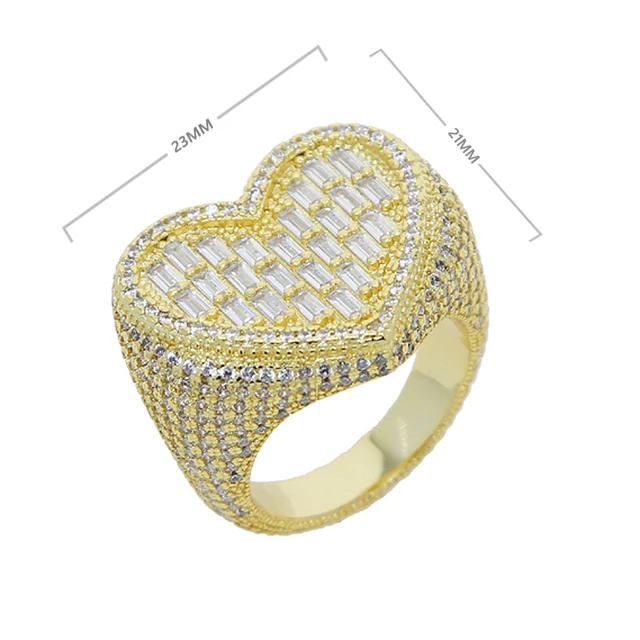 Gold Diamante & Heart Charm Ring Pack in 2023