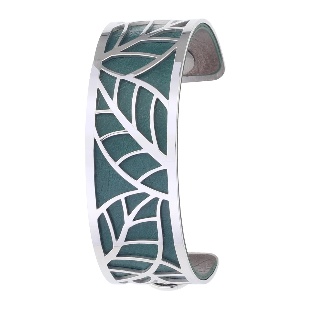 Yoiumit 25mm Leaf Bangles Love Cuff Bracelets Stainless Steel Manchette Femme Interchangeable Reversible Leather Jewelry Gift