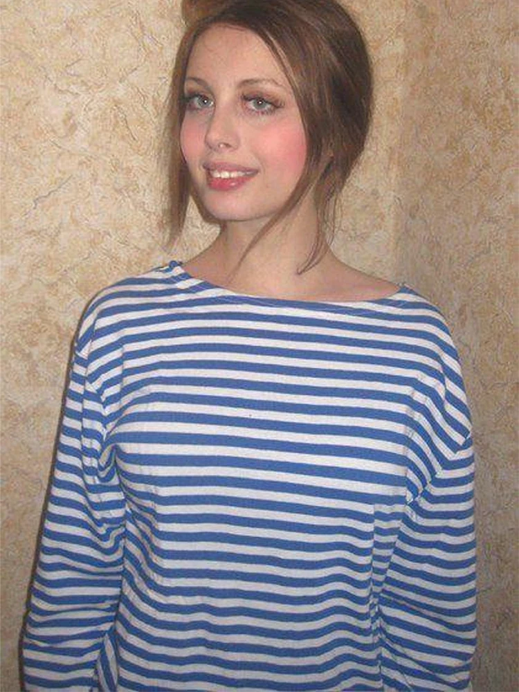 Russische Armee Langarm T-Shirt Meer Trikot Himmelblau – Detail 6