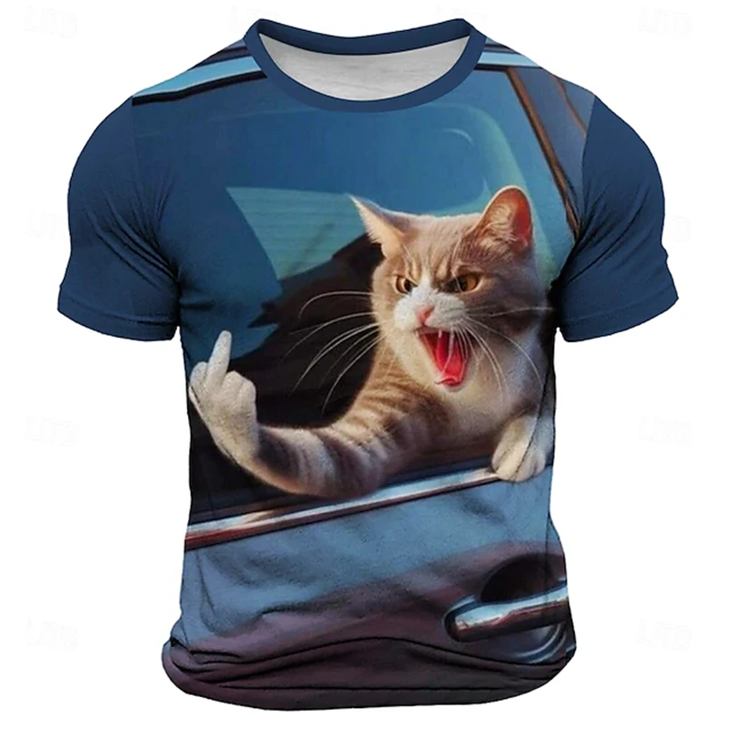 2025 Neues Herren-T-Shirt mit lässigem 3D-Motiv, niedlicher Schildkröten-Aufdruck, Rundhalsausschnitt, kurze Ärmel, Pullover, Streetwear, Outdoor-Oberteil, entspannte Passform – Detail 8