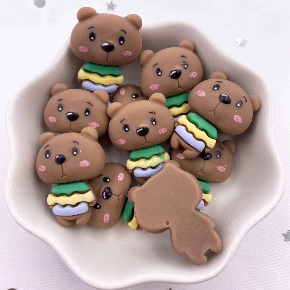 Hand Painted Resin Kawaii Colorful Rabbit Elephant Fox Bear Dinosaur Flatback Stone Figurine 12PCS Scrapbook DIY Decor Crafts rabbit ornaments,rabbit ornament,ornament crafts,miniature ornament,bear figure toy,resin ornaments,miniature figurines,resin crafts