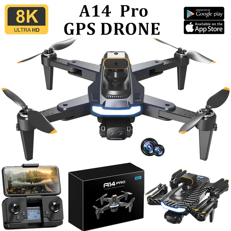 

A14large Brushless Gps Drone 8k Camera 5g Real Time Image Transmission Intelligent Obstacle Avoidance Folding Four Axis Aircraft