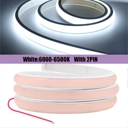 Versatile Waterproof COB Neon LED Strip Light for Home Decor - High Brightness, Flexible Ribbon in Warm, Neutral, and Cool White, Various Lengths Available (White 2PIN)