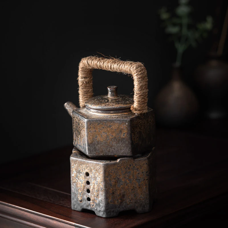 Vintage Tea Fire Stove Ceramic Stoneware Stoves Japanese Warmer Teaware Accessories Decoration Home Night Light Candle Heater
