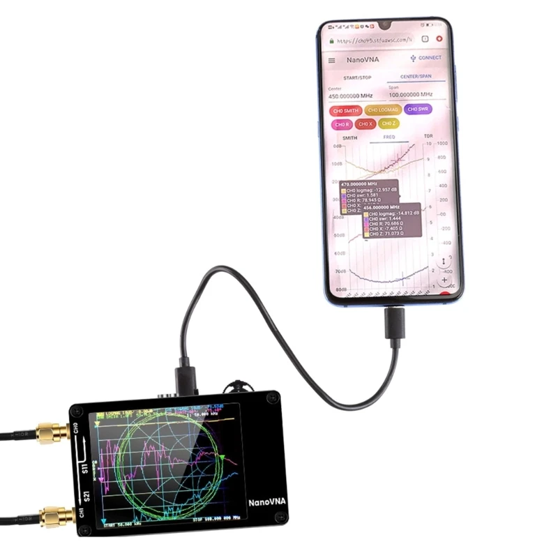50KHz-1.5GHz MF-HF VHF-UHF Antenna Analyzer Measuring S Parameters Smith- Chart DropShipping 2