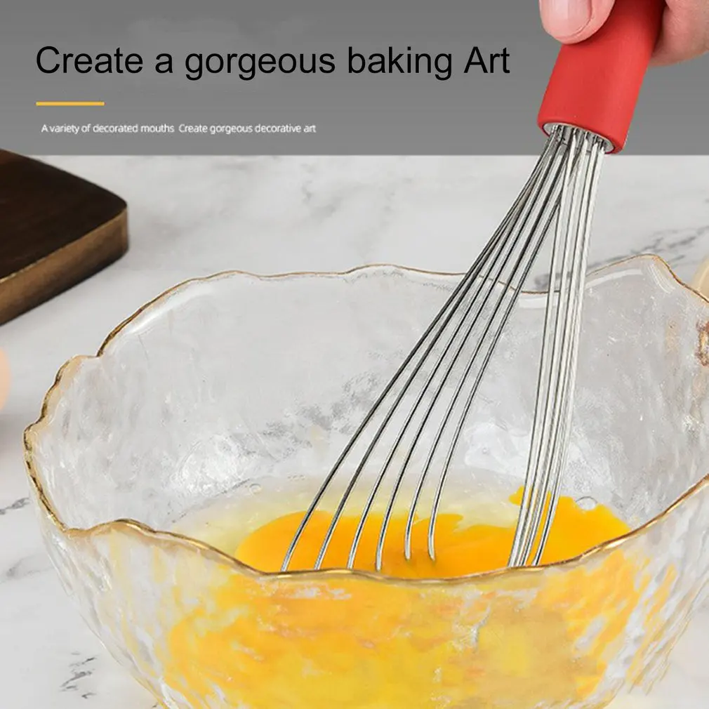 

11" Flat Silicone Whisk Wires Silicone Whisk For Mixing Whisk Shaking And Cooking Zero Waste Design Whisk