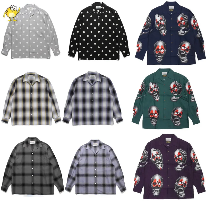 

Гавайская футболка с длинным рукавом WACKO MARIA, Новинка лета 23ss, мужская и женская уличная одежда, модная повседневная искусственная одежда