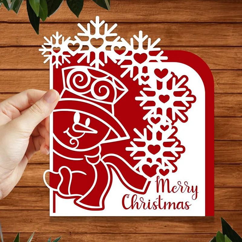 

Рождественский снеговик приглашение металлические Вырубные штампы для «сделай сам» Скрапбукинг альбом бумага открытки, декоративные поделки тиснение вырубки