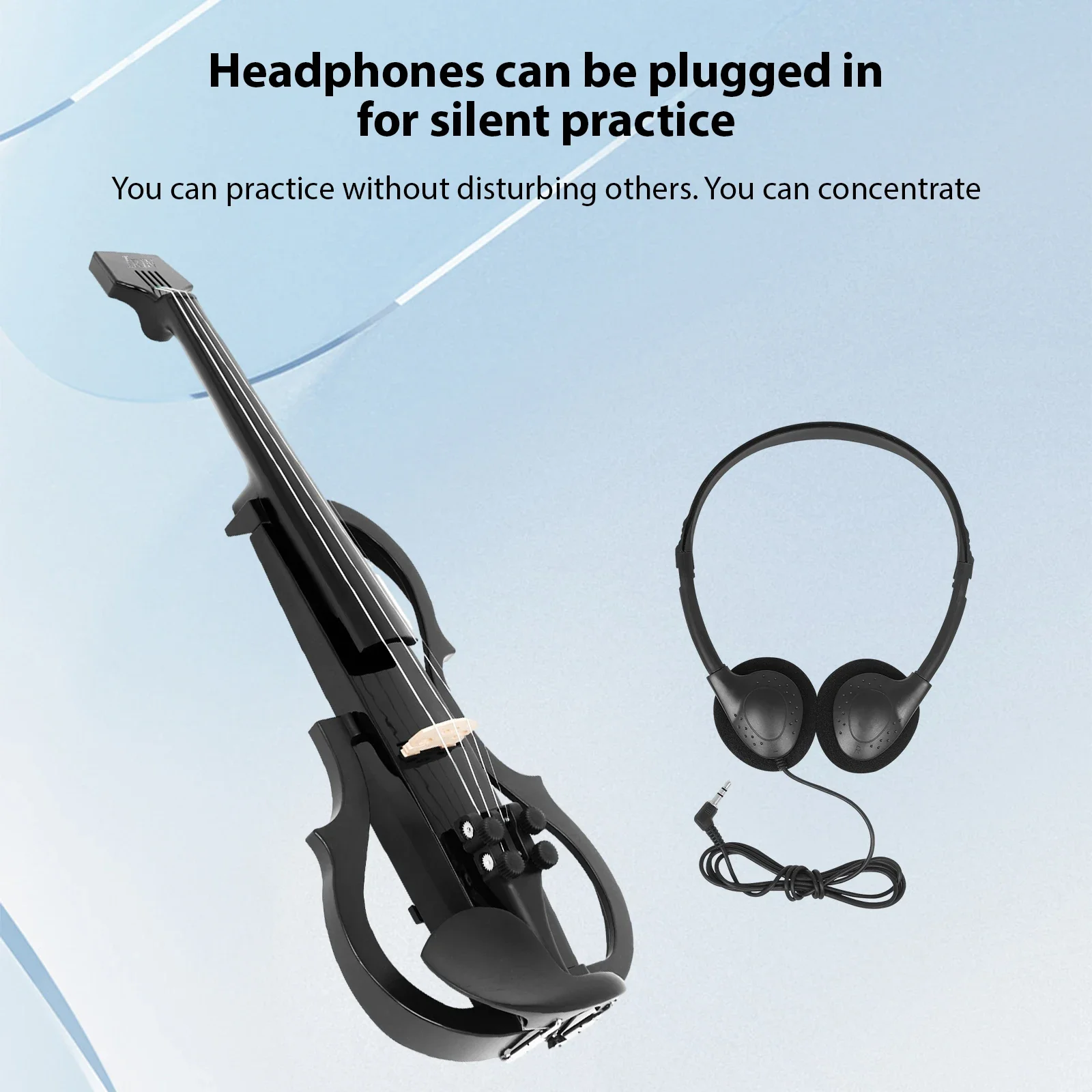 IRIN AU-10 4/4 Electric Violin Silent Smart Technology Carbon Fiber Professional Advanced Electric Violin Shoulder Headphones