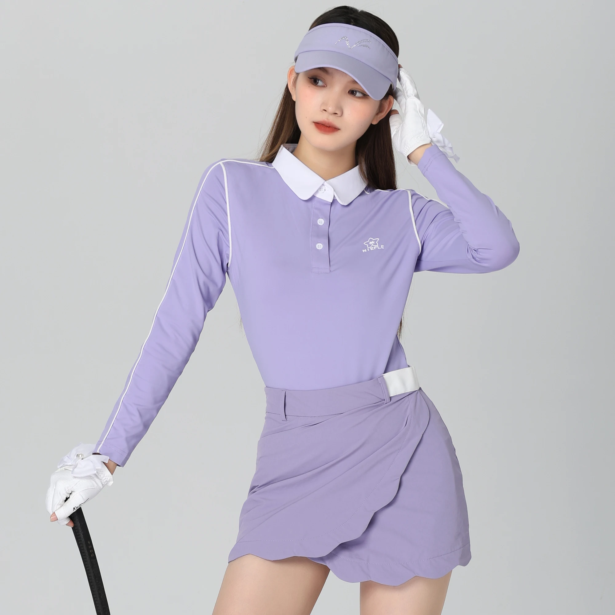 Golf Women's Autumn New Top Anti Wrinkle High Quality Fashion Comfortable Versatile Short Skirt Outdoor Leisure Sports Set