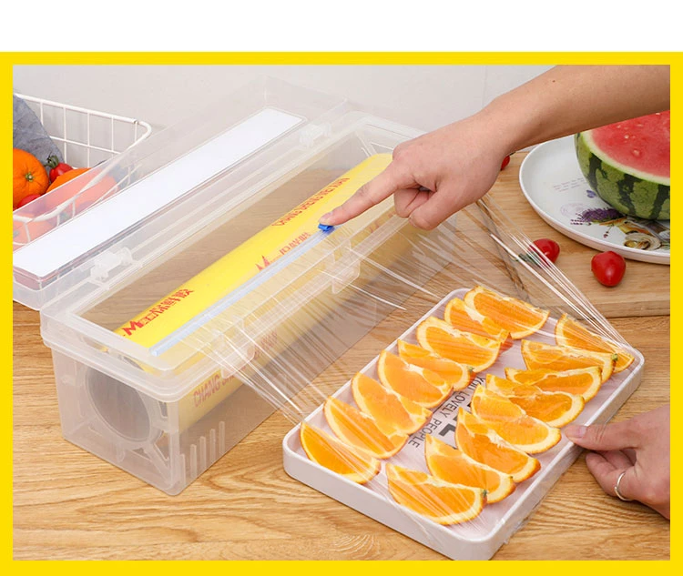 Description Picture 6 of itemProfessional Plastic Kitchen Dispenser Slide Cutter Film Paper Holder Useful Stretch Film Cling Wrap Dispenser Smoothly Cutting