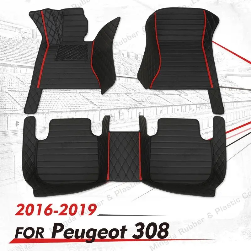

Car Floor Mats For Peugeot 308 2016 2017 2018 2019 Custom Auto Foot Pads Automobile Carpet Cover Interior Accessories