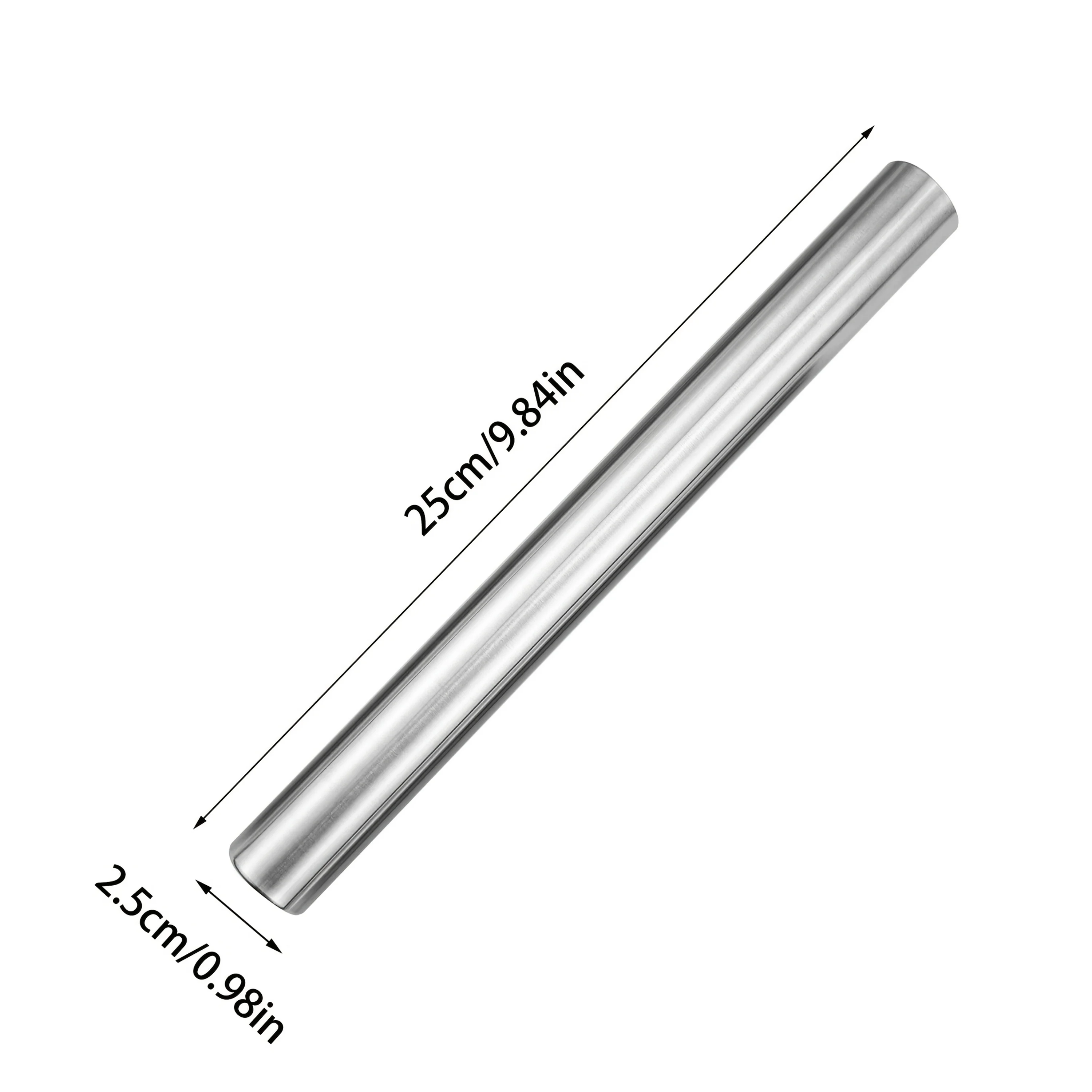 Simple stainless steel rolling pin, suitable for baking, very suitable for rolling sugar, pie, Wonton and pizza dough