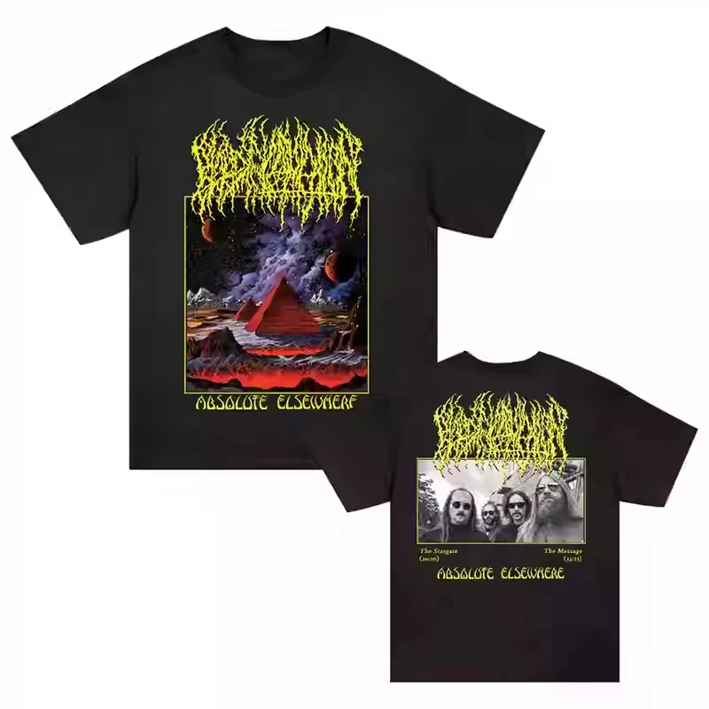 2025 Summer New Y2K Top T-shirt BLOOD INCANTATION Band Dark Metal Wind Rock American Loose Men's and Women's T-shirt