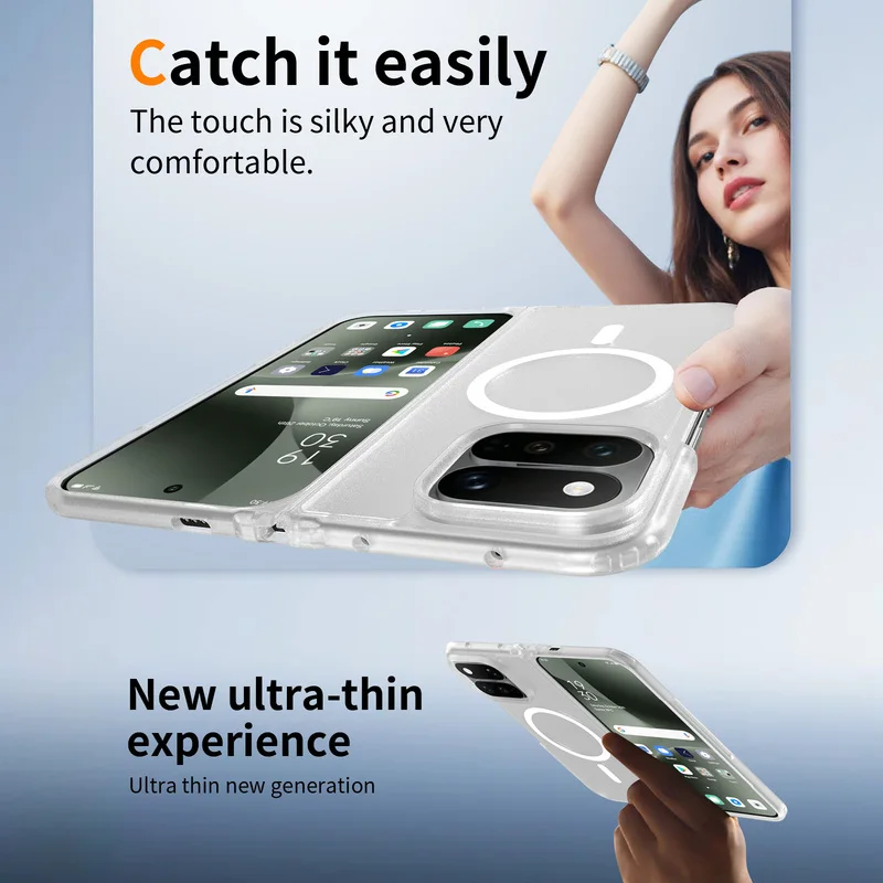Magnetic Clear Flexible Hinge Shockproof Foldable Phone Case