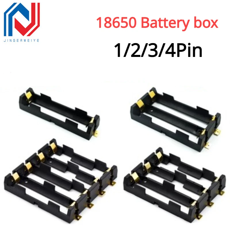 2pcs/lot 1x 2x3X4 18650 Series Batteries Holder Box Storage Case Container With Bronze Pins Drop