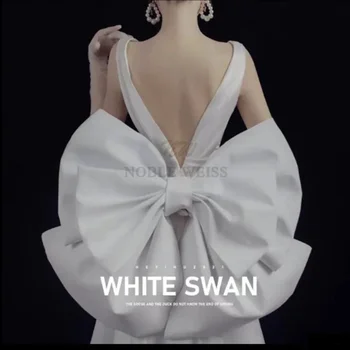 For Wedding Dress With Tie Belt Removable Decor Bow Wedding Dress Fashion Party Gown Satin Big Knots Bow Customized