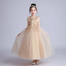 

Summer Children's Long Wedding Dress Dress Princess Dress for 3-15 Years Old Middle School Children's Dress for Girls