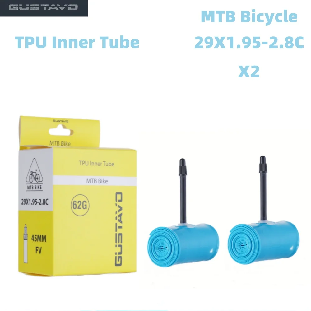 FV 45 Mm TPU Fahrradschlauch Ultraleicht | Für MTB 26/27,5/29 Zoll | Nur 62 G | Reifengrößen 1,9-2,6