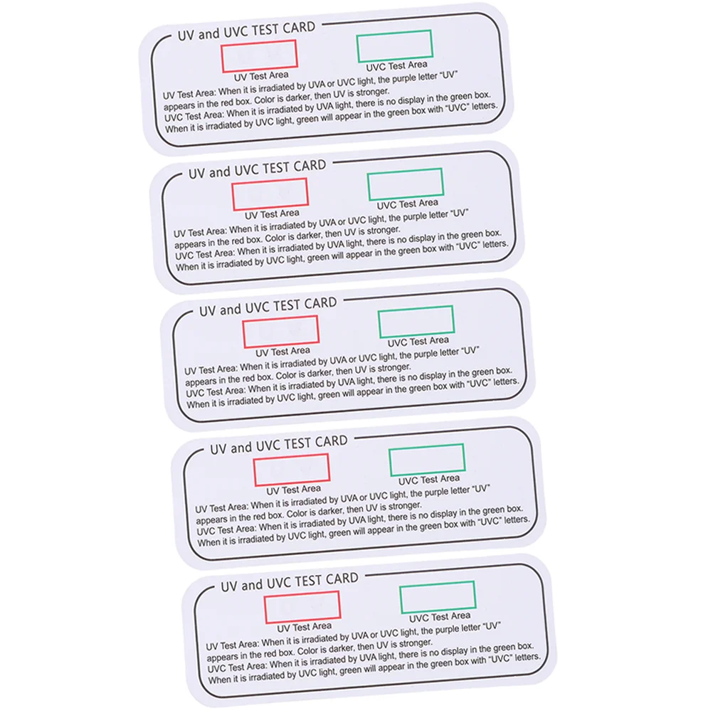 

5 Pcs UV Testing Strip Uvc-uva Tools Indicator Cards Cabinet Paper