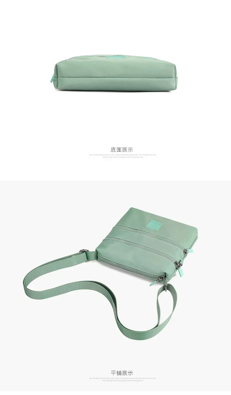 2023 Fashion Women Unisex Crossbody Bags Lightweight Multi-layer Sports Style Solid Color New Nylon  Unique Design High Quality